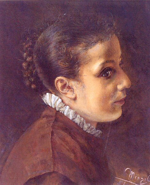 Adolph von Menzel Head of a Girl